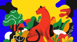 Artwork - couleurs dans la savane - JOSE SANTOS-illustrateur