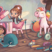 Enfants jouant avec des jouets