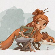 Fille avec un renard