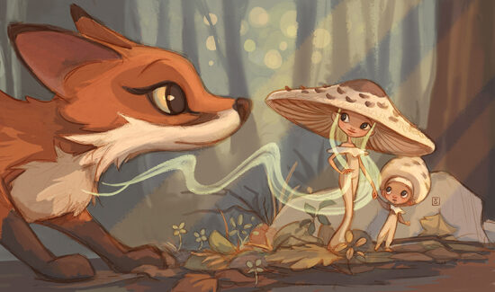 Rencontre magique dans la forêt
