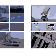 Bateaux à voile en bord de mer