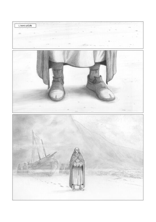 Scène d'un voyageur sur la plage