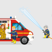 Intervention des pompiers en action