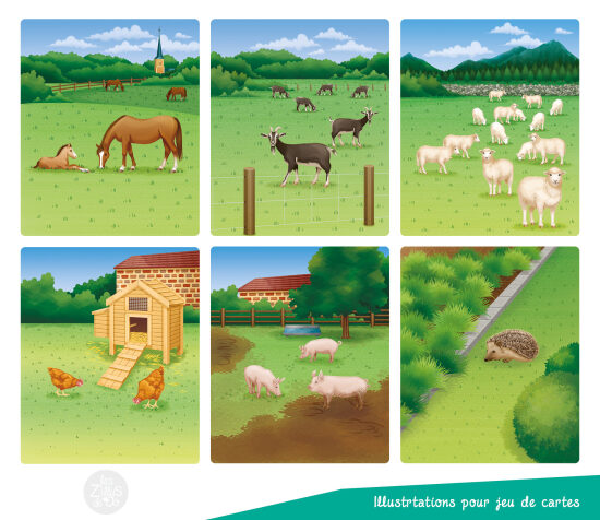 Scène de ferme en illustration