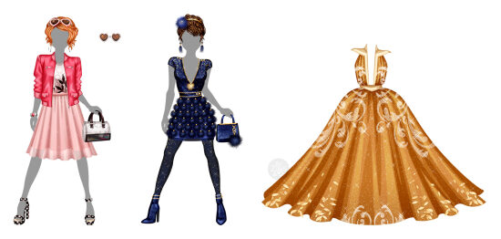 Robe de bal en satin doré