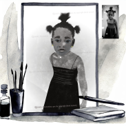 Portrait d'enfant en noir et blanc