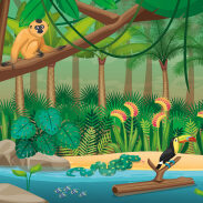 Jungle tropicale avec animaux