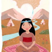 Femme indigène assise dans la nature