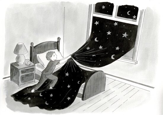 Enfant découvrant les étoiles