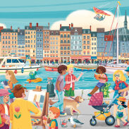 Scène animée au port de pêche