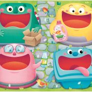 Personnages colorés et souriants