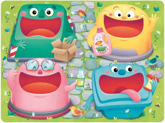 Personnages colorés et souriants