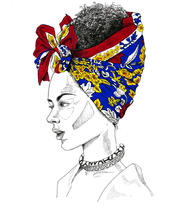Wax turban illustration | Florence Simonne