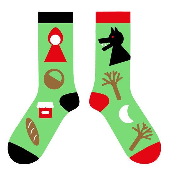 chaussettes petit chaperon rouge