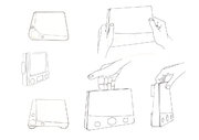 Rough sketches showing a new physical interface with the kitchen scales