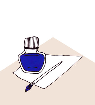 Cobalt Ink on blank paper