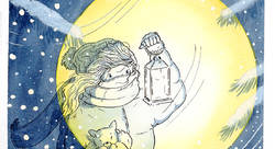 Illustration d'un sauvetage de Noël - Amélie VERDIER-illustrateur jeunesse