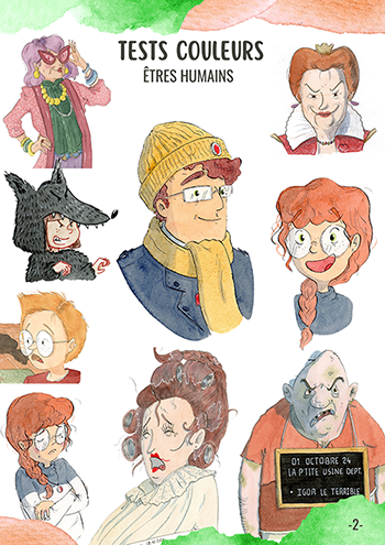 Etude de personnages en couleurs