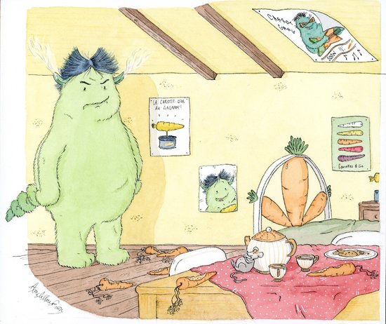 Illustration d'un amateur de carottes peu commun