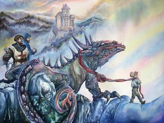 illustration de conte " Le dragon de la Roche-Morvan " 1