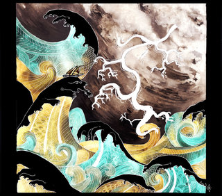 La tempête-Inspiration "La Grande Vague" de Hokusai