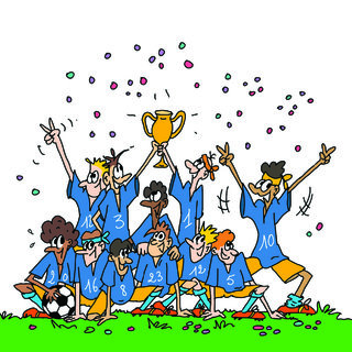dessin équipe gagnante de foot