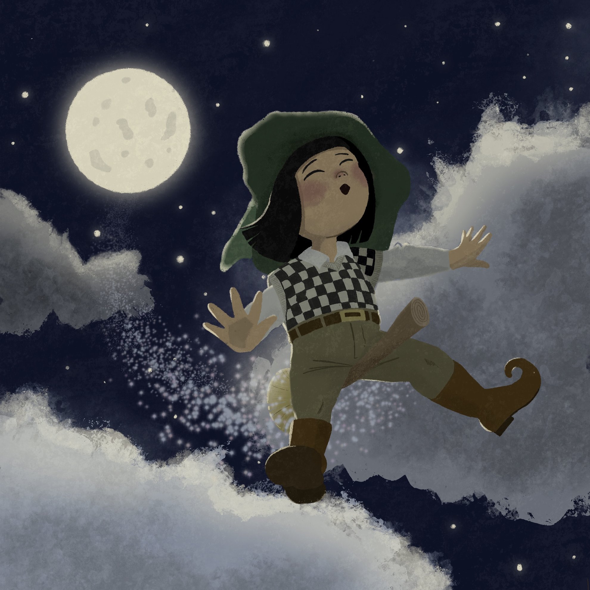 Sorcière et pleine Lune - léa dautrevaux - illustrateurs-jeunesse