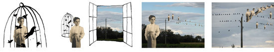 IIllustrations pour le film l'Homme et la voiture volante