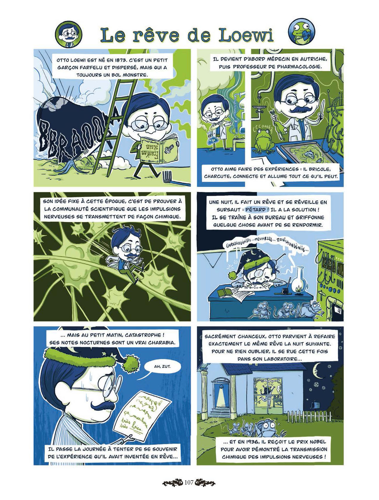 Le rêve de Loewi, planche extraite de