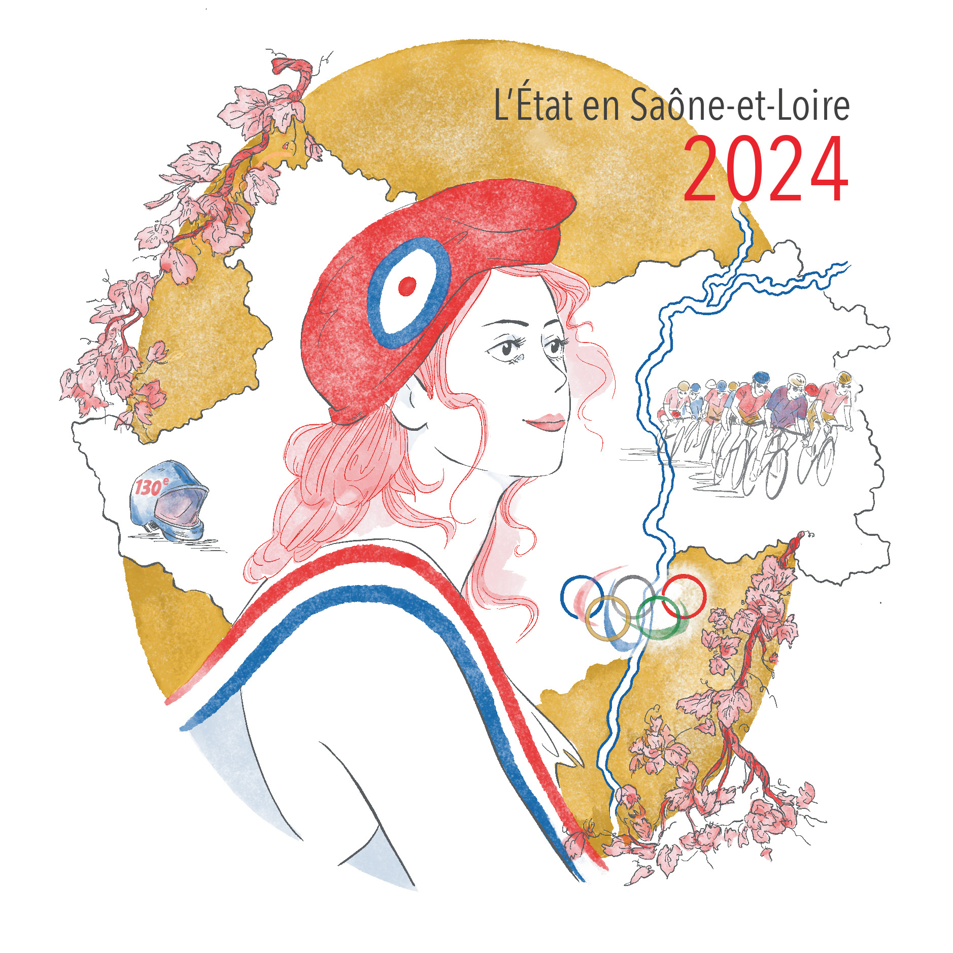 Carte de vœux 2024 réalisée pour la Préfecture de Saône-et-Loire