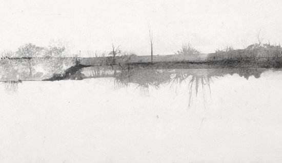 "Paysage fantôme" - 2011-2012 - alugraphie marouflé sur bois - dimensions variables