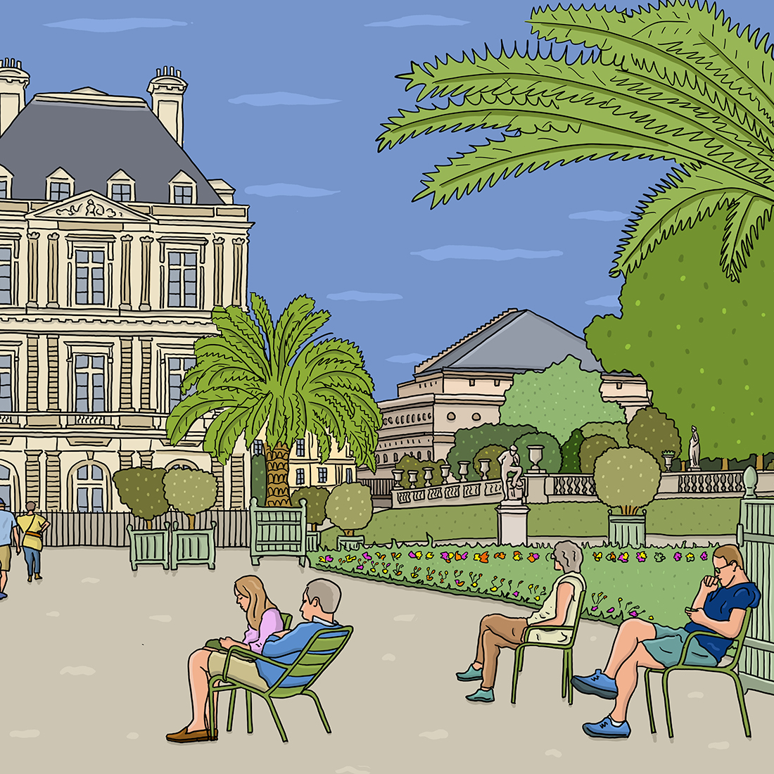 Jardin du Luxembourg - Antoine Meurant - antoine meurant - illustrateurs/rices