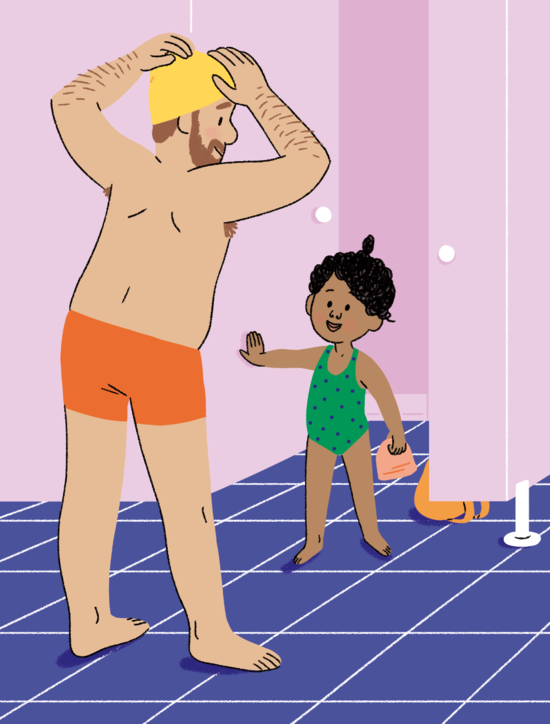 Paola va à la piscine