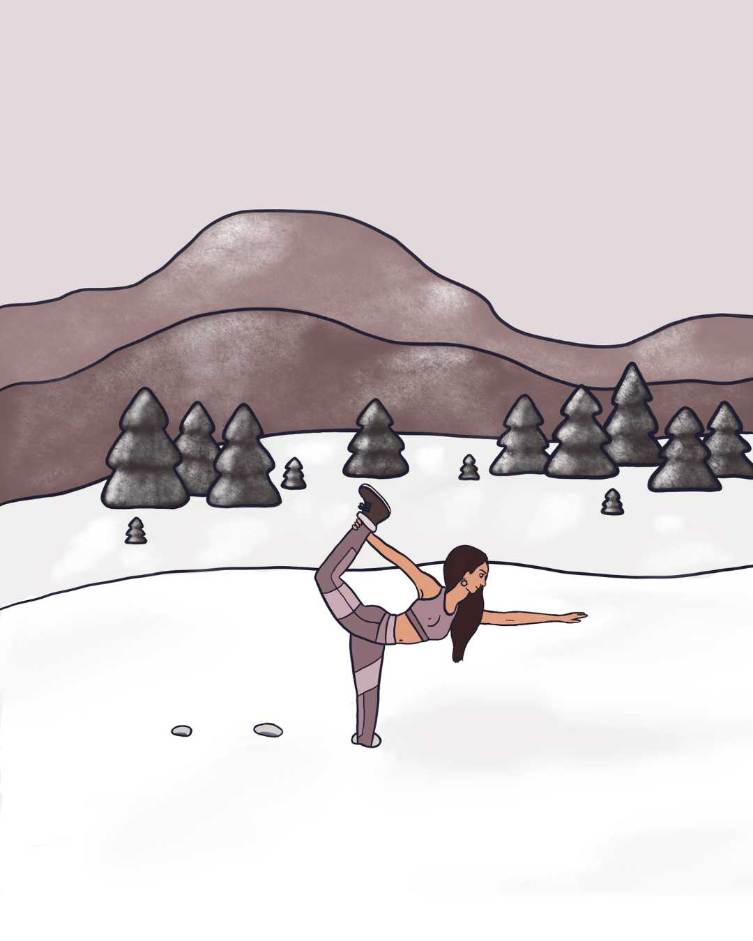 Illustration yoga et montagne