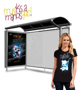 abribus et t-shirt Musiks a Manosque
