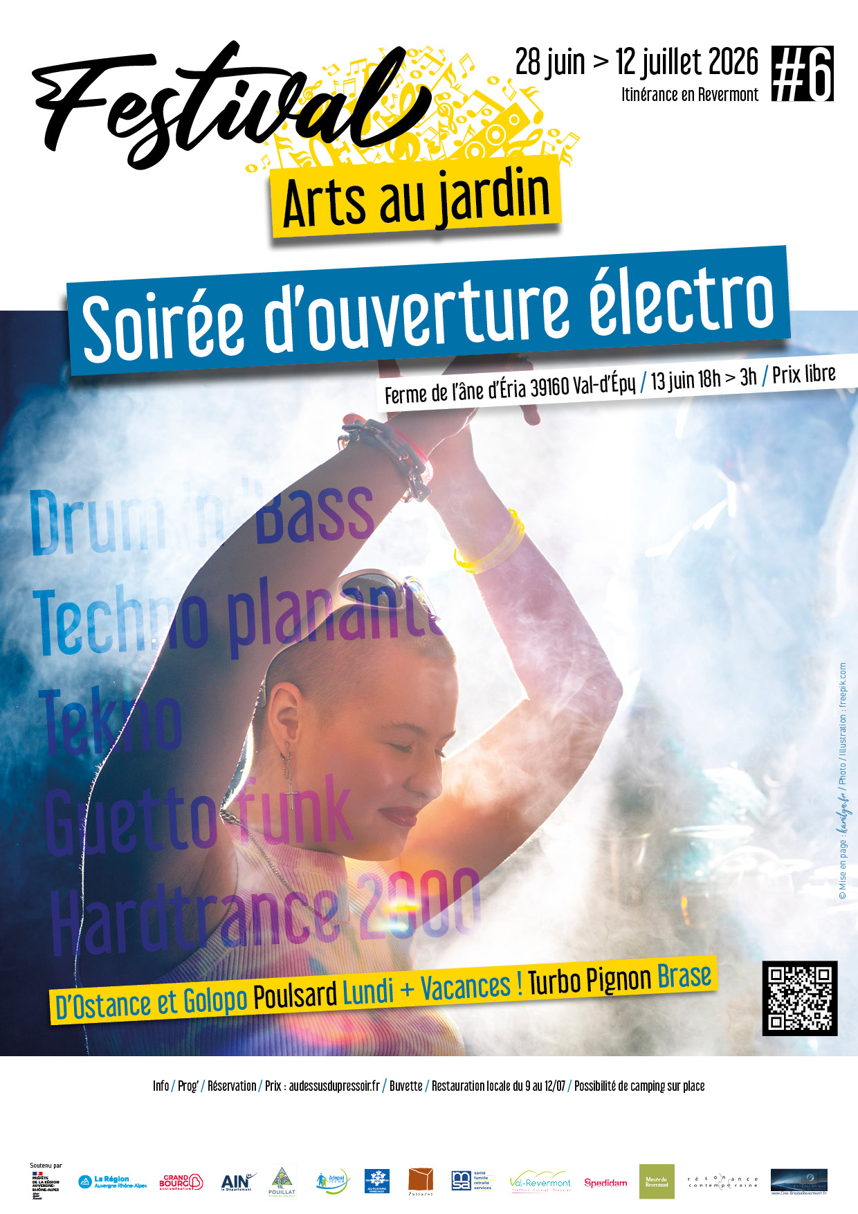 Affiche soirée électro pour Festival Arts au jardin (déclinaison)