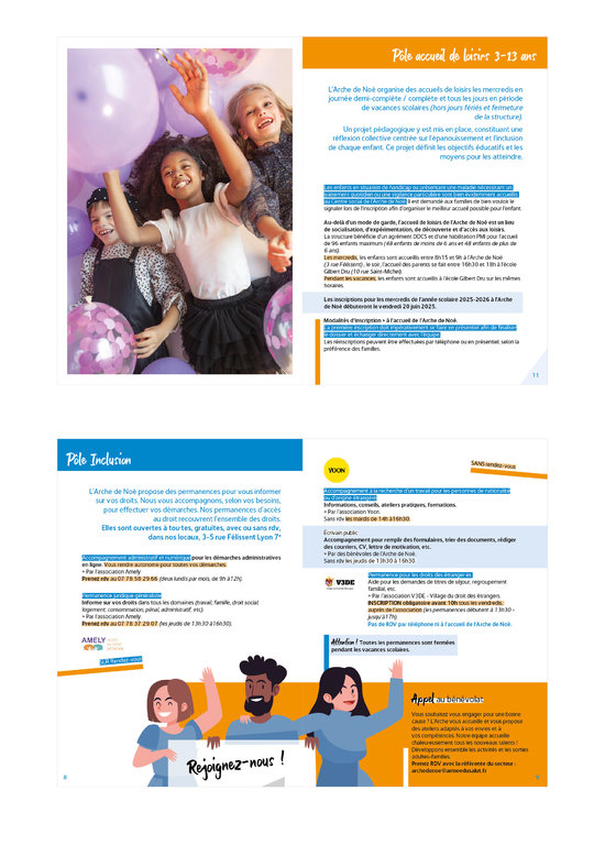 Doubles-pages Livret Arche de Noé 2025