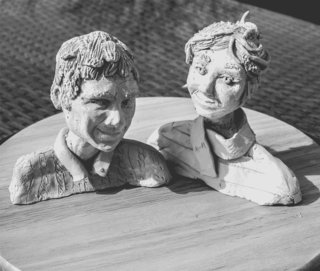 sculpture frère et soeur / Brother and sister sculpture