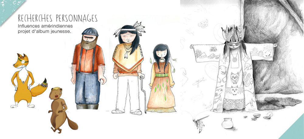 Inspiration Amérindienne<br/><span>recherches de personnages et de techniques autour du thème Amérindien</span>