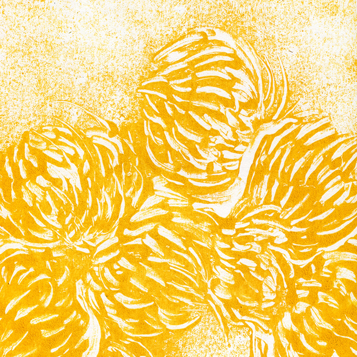 Bouquet de pivoines jaunes (2023) - 20x20 cm