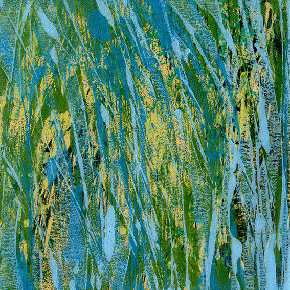 Corail bleu et vert (2023) - 10x10 cm - monotype