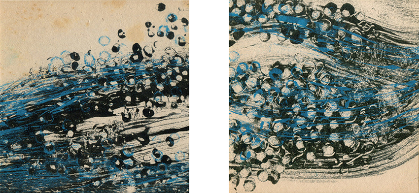 Le chant de l'eau - diptyque (2023) - 10x20 cm - monotype