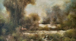Au fil de l'eau - acrylique sur toile - 50x60 cm - Bruno Robert-plasticien