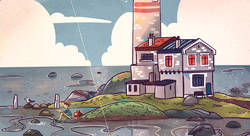 Phare et cerf-volant - Camille Delangue-illustrateur jeunesse