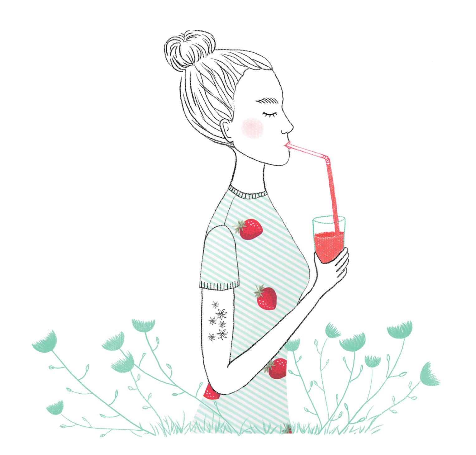 illustration thème  fraises