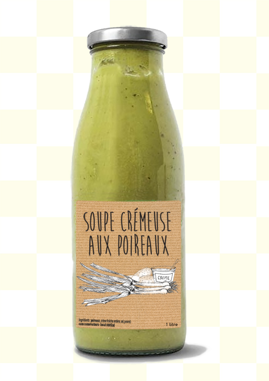 Recherche étiquette ambiance vintage pour soupe poireaux artisanale