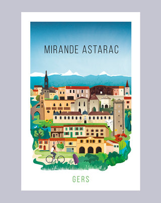 Affiche pour l'Office du Tourisme de Mirande Astarac