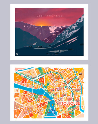 Affiche Pyrénées & Toulouse