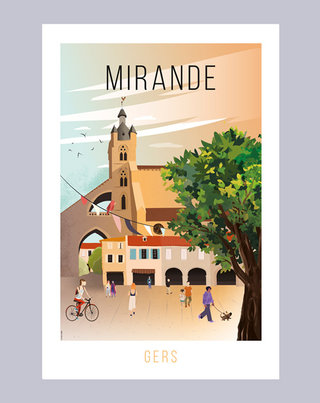 Affiche pour l'Office du Tourisme de Mirande Astarac