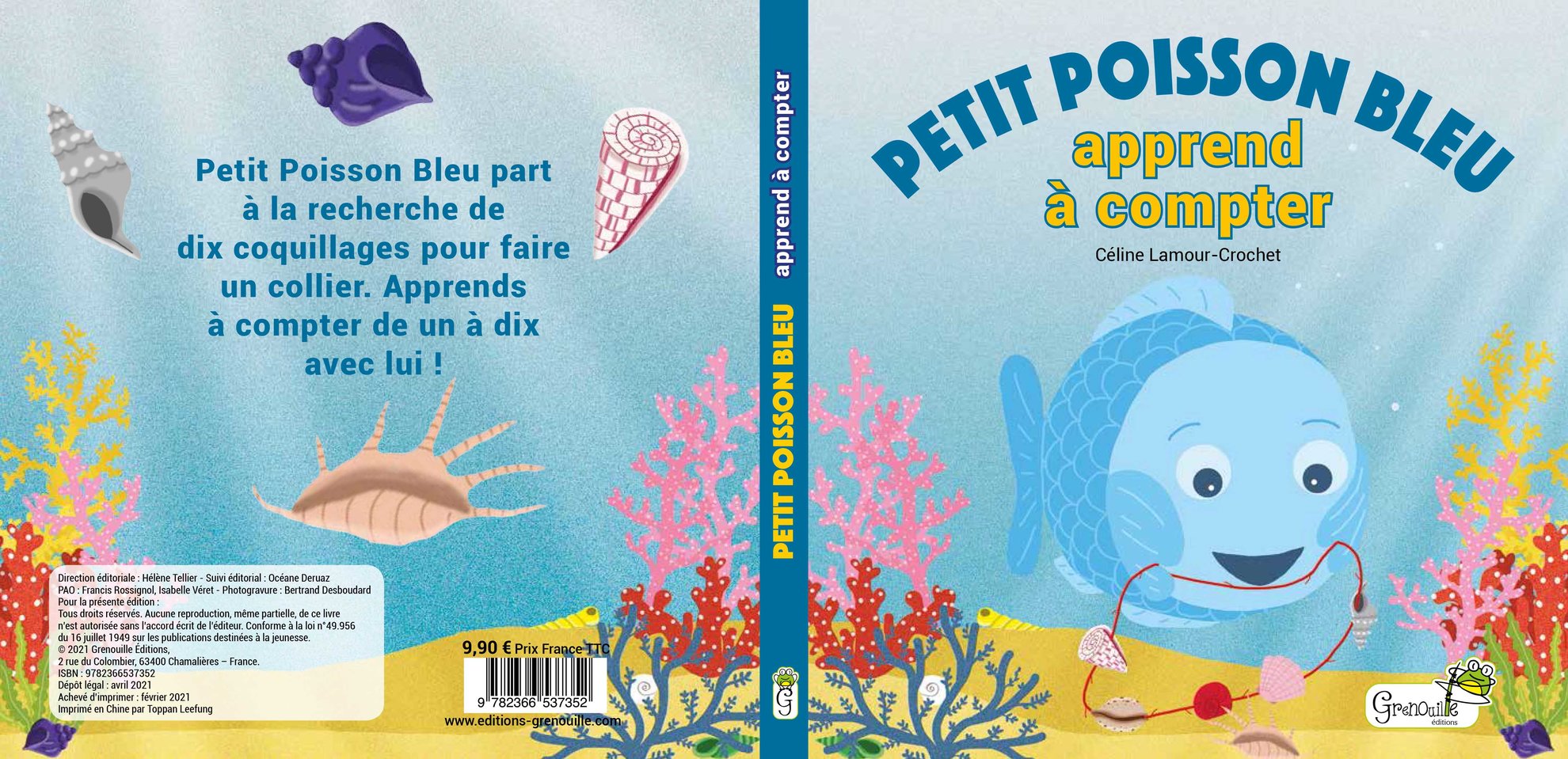 Petit Poisson Bleu apprend à compter, Grenouille éditions, mai 2021